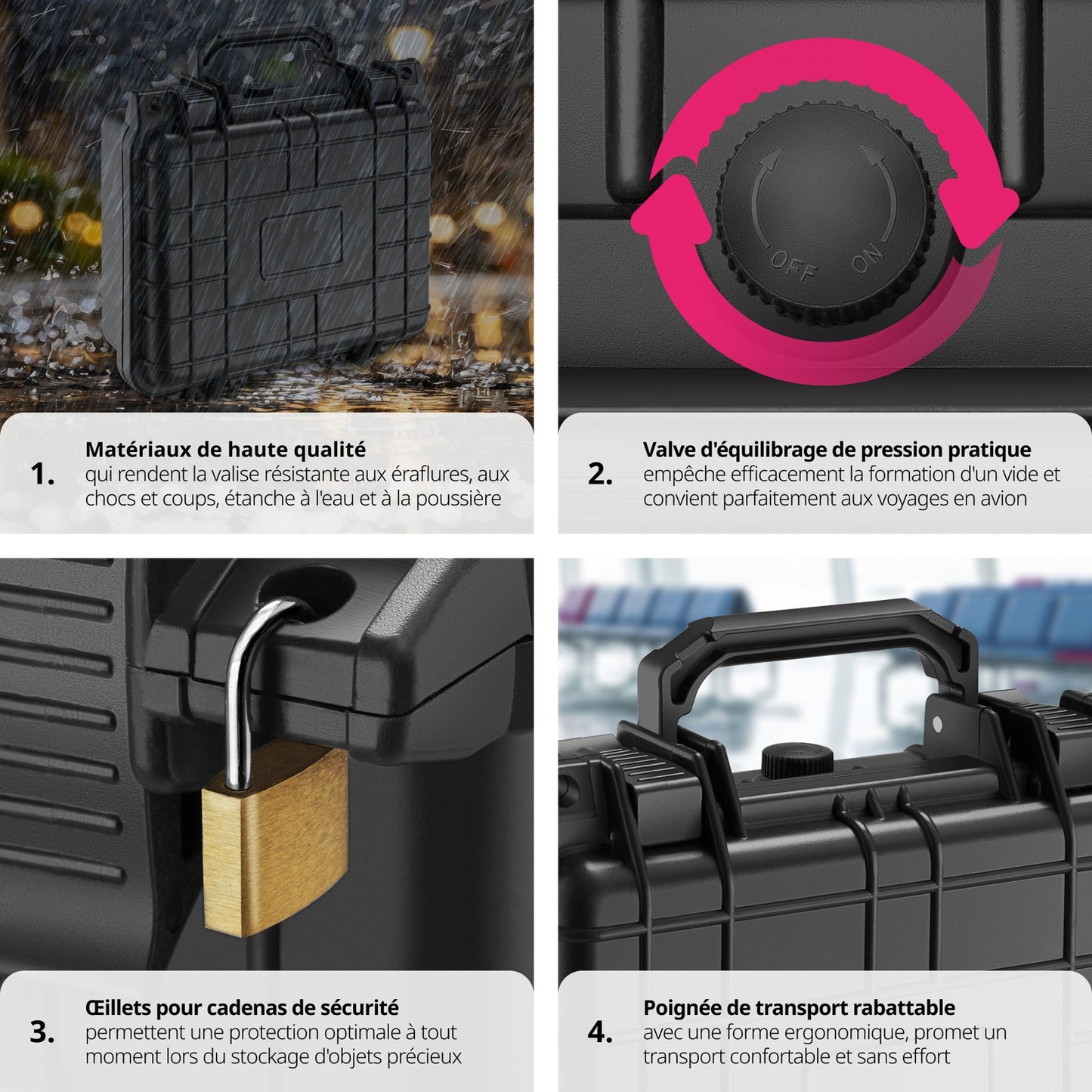 Valise Etanche Pour Appareil Photo En Coque Dure Robuste Légère