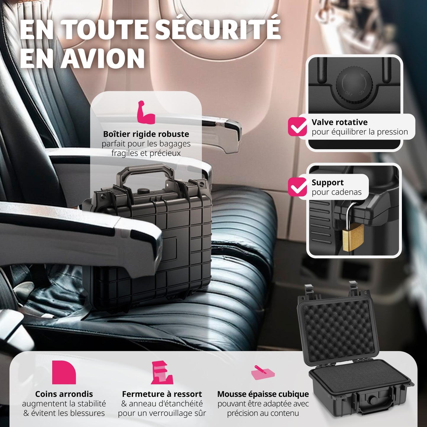 Valise Etanche Pour Appareil Photo En Coque Dure Robuste Légère