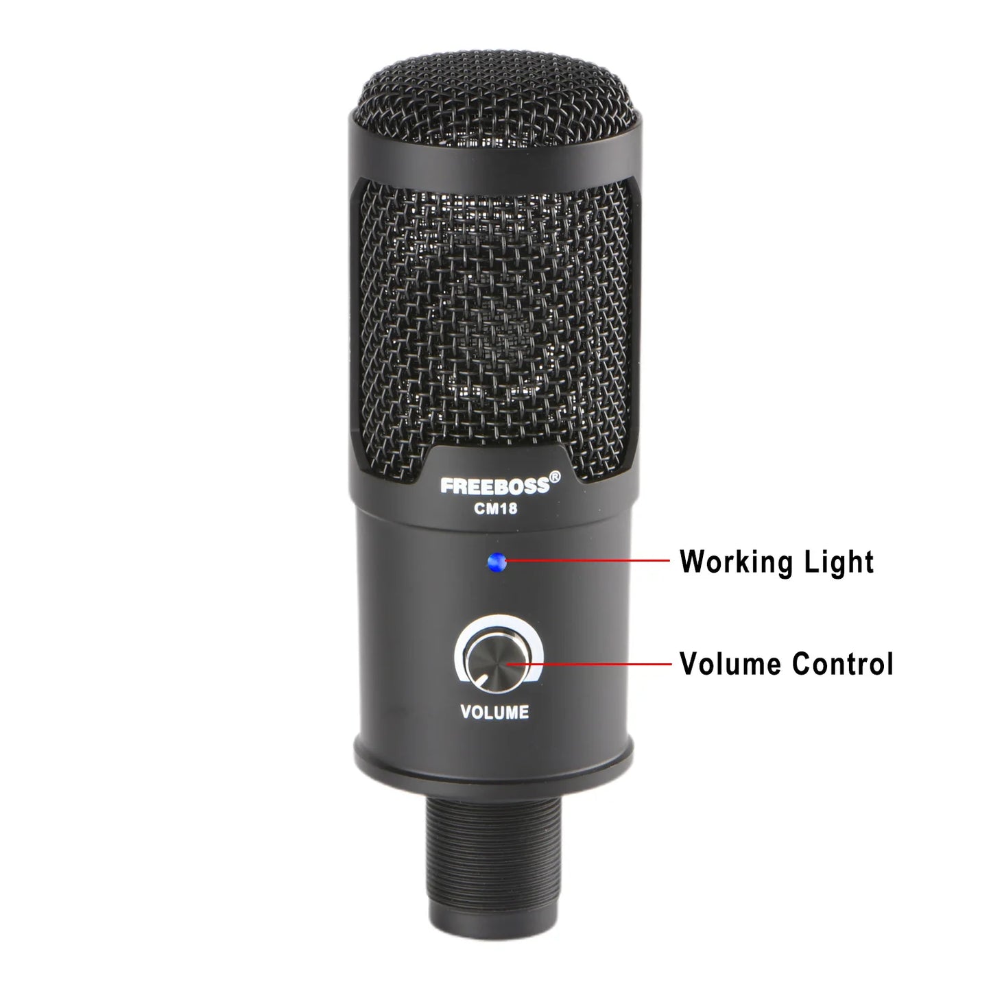 CM18 Metal Table Chat Recording Multi-Samping-Rate Cardioid Condenser Low Noise USB Computer Microphone Broadcast