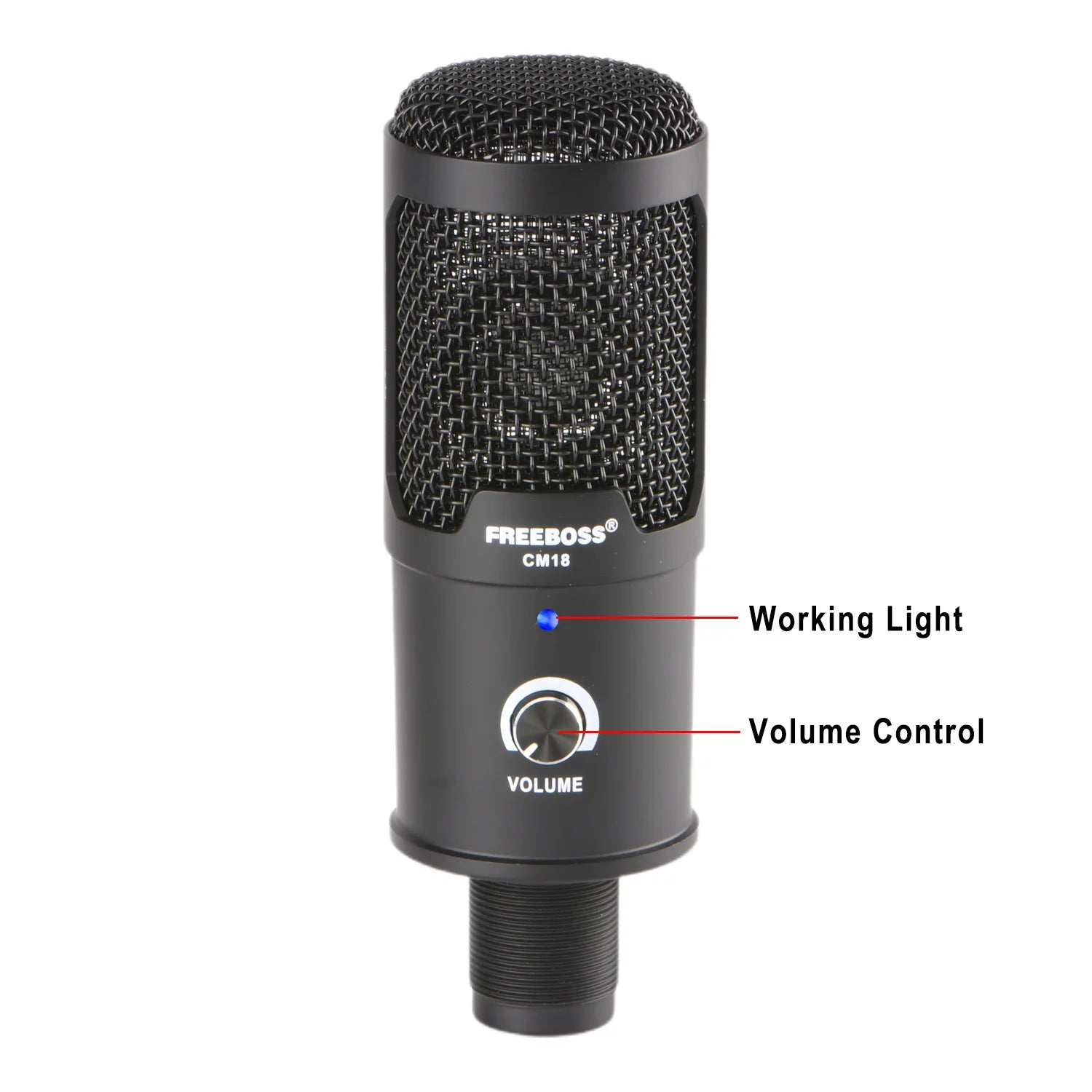 CM18 Metal Table Chat Recording Multi-Samping-Rate Cardioid Condenser Low Noise USB Computer Microphone Broadcast